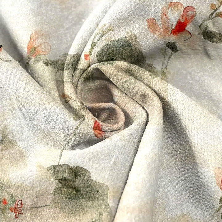 Buddha Stones Pantaloni da donna in puro cotone con stampa a farfalle e fiori, con tasche. - image 2