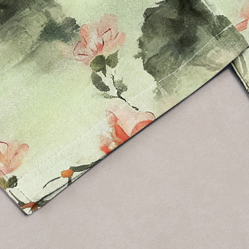 Buddha Stones Pantaloni da donna in puro cotone con stampa a farfalle e fiori, con tasche. - image 4