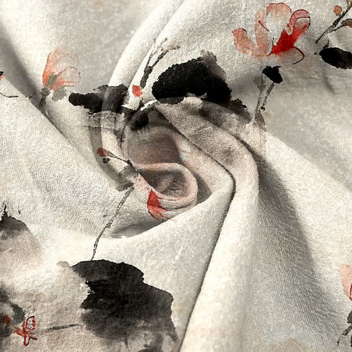 Buddha Stones Pantaloni da donna in puro cotone con stampa a farfalle e fiori, con tasche. - image 8