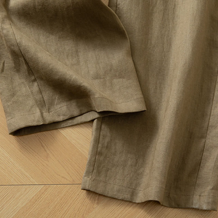 Buddha Stones Pantaloni lunghi da donna primaverili a gamba larga con vita alta elasticizzata e tasche laterali - image 12