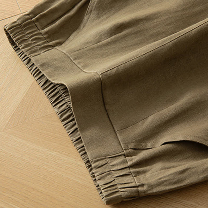 Buddha Stones Pantaloni lunghi da donna primaverili a gamba larga con vita alta elasticizzata e tasche laterali - image 7