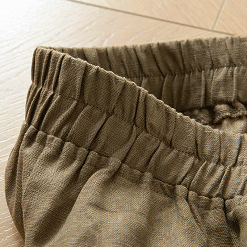 Buddha Stones Pantaloni lunghi da donna primaverili a gamba larga con vita alta elasticizzata e tasche laterali - image 6