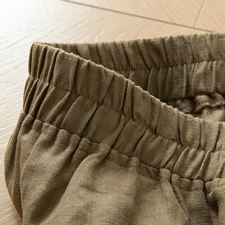 Buddha Stones Pantaloni lunghi da donna primaverili a gamba larga con vita alta elasticizzata e tasche laterali - image 6