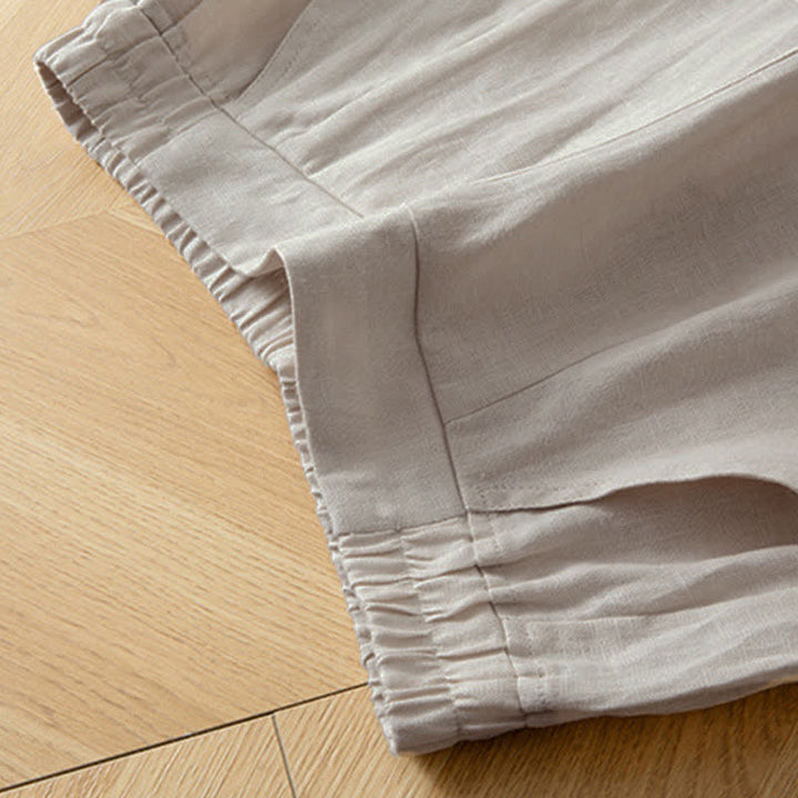 Buddha Stones Pantaloni lunghi da donna primaverili a gamba larga con vita alta elasticizzata e tasche laterali - image 22