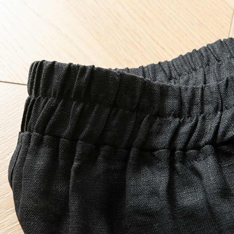 Buddha Stones Pantaloni lunghi da donna primaverili a gamba larga con vita alta elasticizzata e tasche laterali - image 34