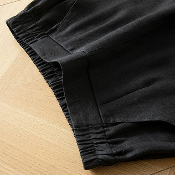 Buddha Stones Pantaloni lunghi da donna primaverili a gamba larga con vita alta elasticizzata e tasche laterali - image 41