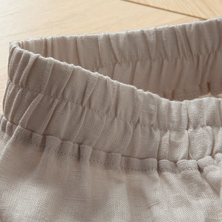 Buddha Stones Pantaloni lunghi da donna primaverili a gamba larga con vita alta elasticizzata e tasche laterali - image 21