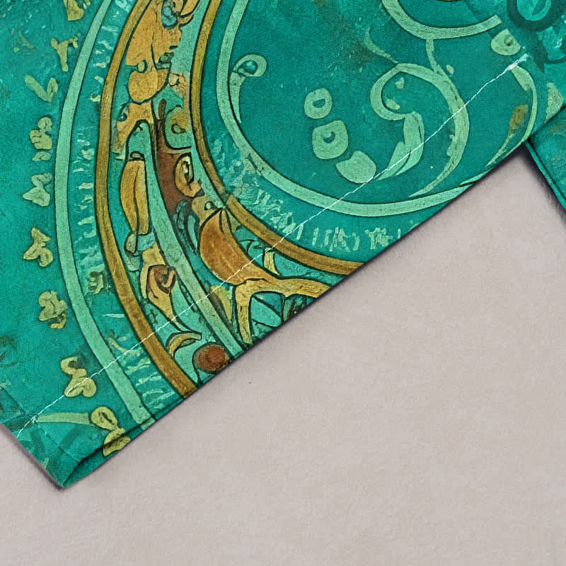 Buddha Stones Pantaloni da donna in cotone con elastico in vita e motivo paisley mandala, con tasche. - image 1