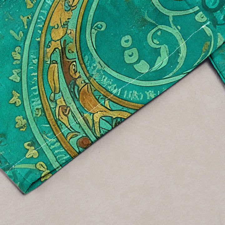Buddha Stones Pantaloni da donna in cotone con elastico in vita e motivo paisley mandala, con tasche. - image 1