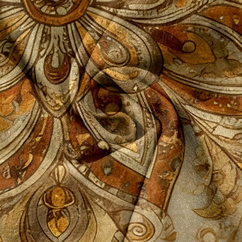 Buddha Stones Pantaloni da donna in cotone con elastico in vita e motivo paisley mandala, con tasche. - image 8