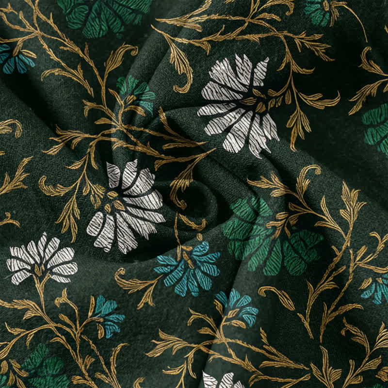 Buddha Stones Pantaloni da donna in cotone con coulisse in vita e tasche, modello Flowersl Vine. - image 3