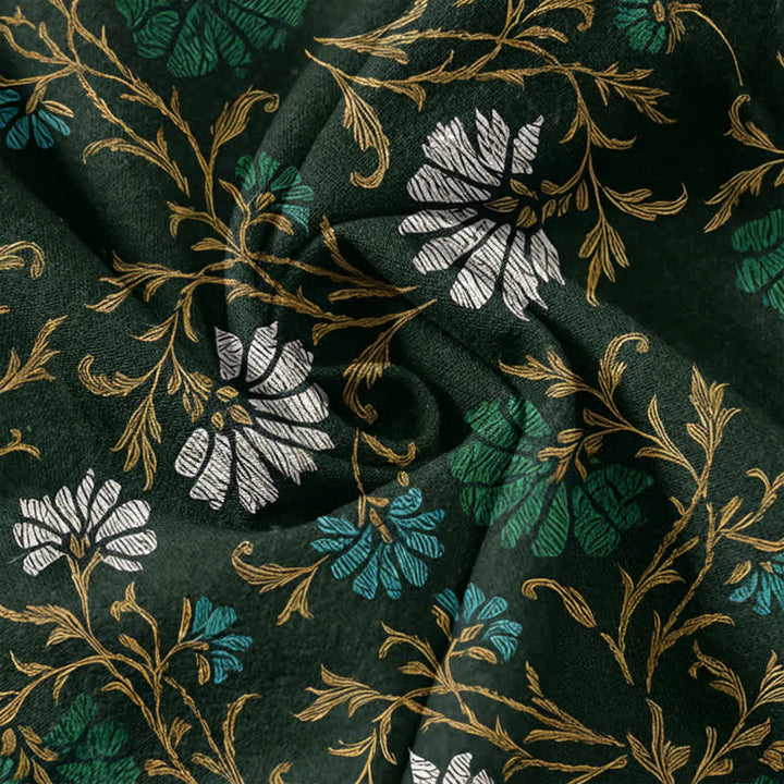 Buddha Stones Pantaloni da donna in cotone con coulisse in vita e tasche, modello Flowersl Vine. - image 3