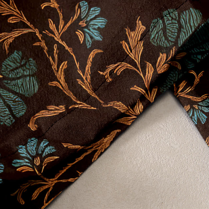 Buddha Stones Pantaloni da donna in cotone con coulisse in vita e tasche, modello Flowersl Vine. - image 10