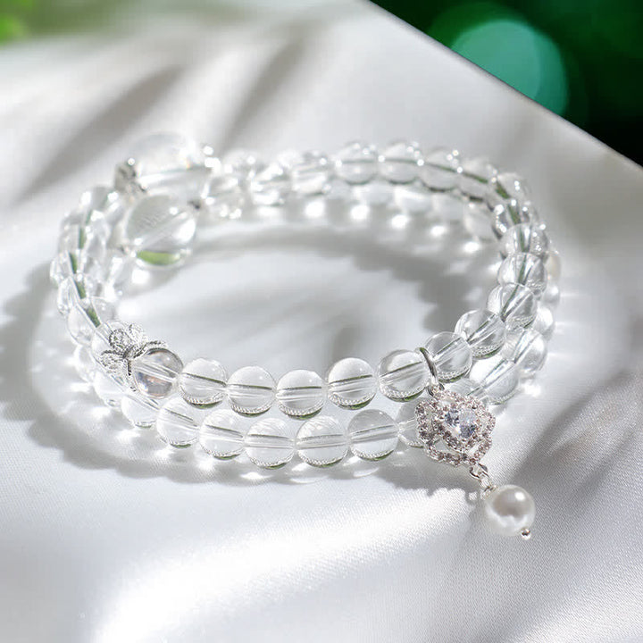 Buddha Stones Bracciale con perla di quarzo trasparente naturale - image 8