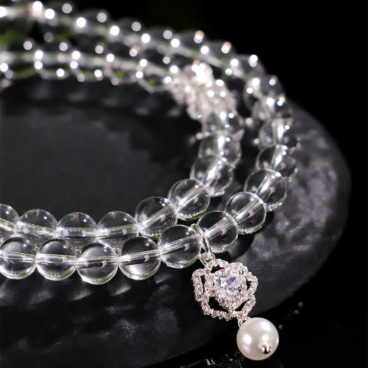 Buddha Stones Bracciale con perla di quarzo trasparente naturale - image 10