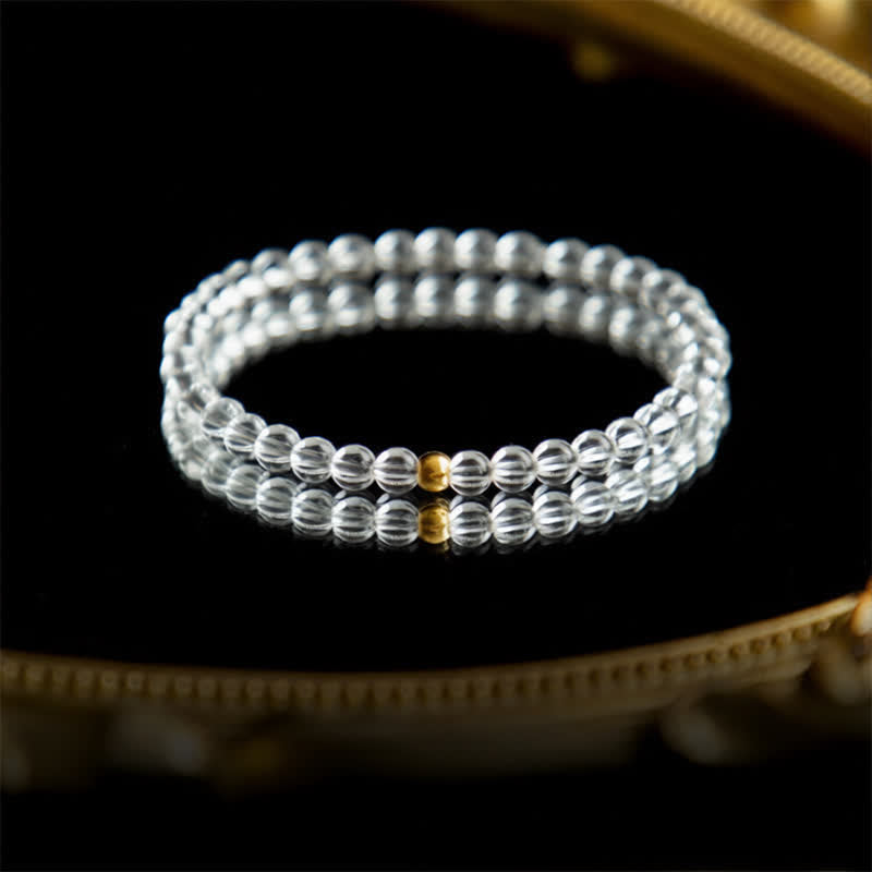 Buddha Stones Bracciale da meditazione in quarzo trasparente naturale da 4 mm - image 1