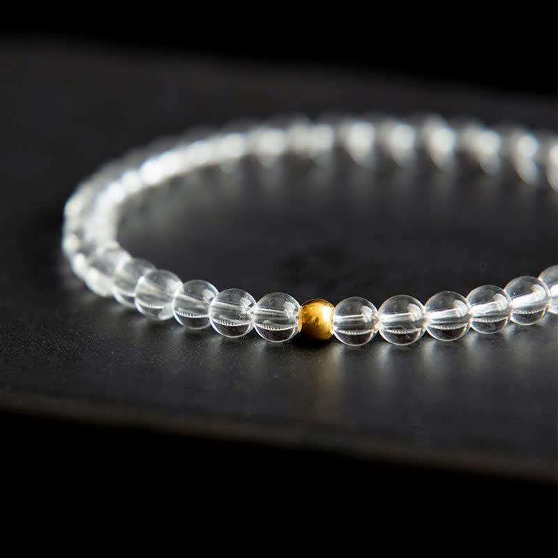 Buddha Stones Bracciale da meditazione in quarzo trasparente naturale da 4 mm - image 9