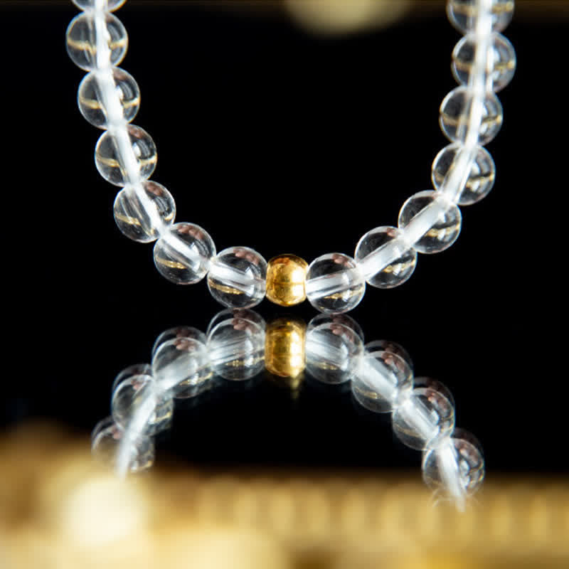 Buddha Stones Bracciale da meditazione in quarzo trasparente naturale da 4 mm - image 11