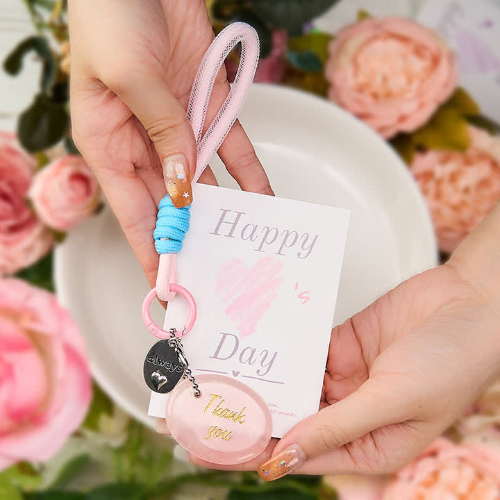 Buddha Stones Portachiavi con ciondolo decorativo in quarzo rosa naturale, ideale per la guarigione. Regalo di ringraziamento - Quarzo rosa (energia dell'amore ♥ compassione) - image 0