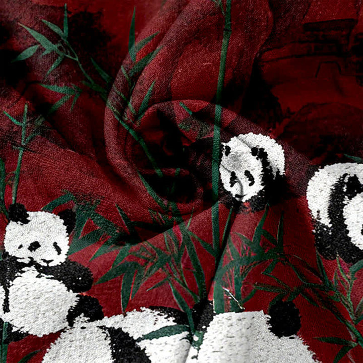 Buddha Stones Pantaloni da donna in cotone con stampa panda e bambù, vita elasticizzata e tasche. - image 5