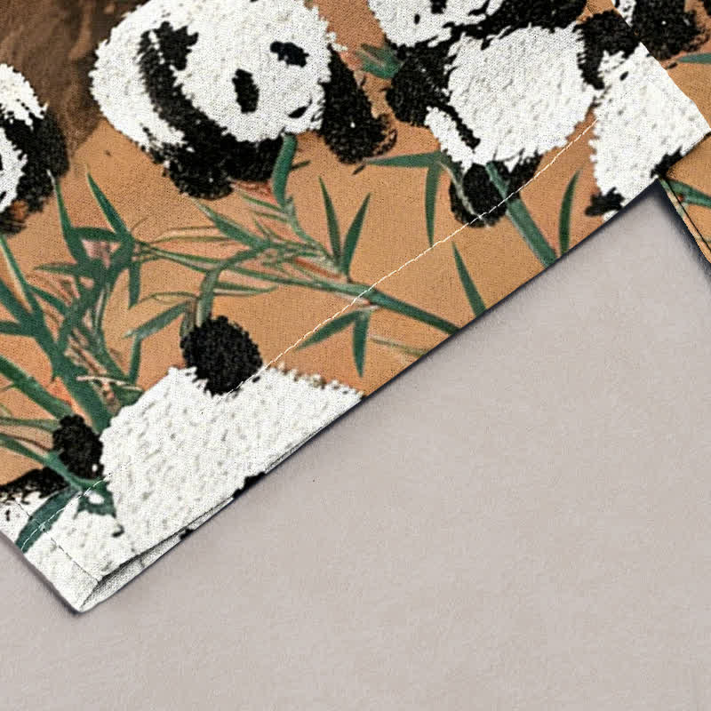 Buddha Stones Pantaloni da donna in cotone con stampa panda e bambù, vita elasticizzata e tasche. - image 7