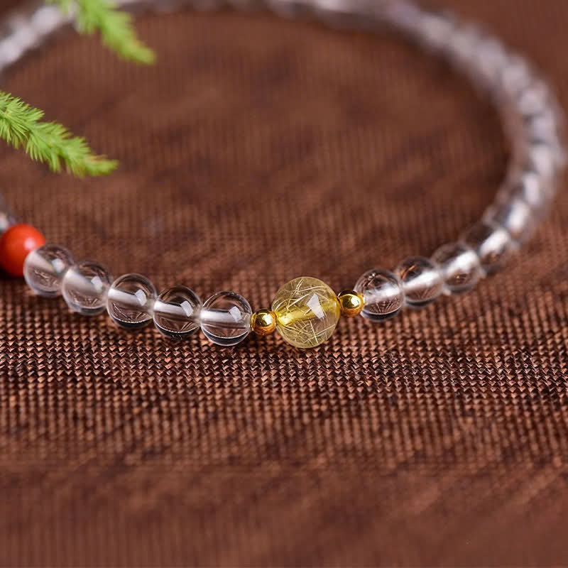 Buddha Stones Bracciale in quarzo trasparente naturale - image 7