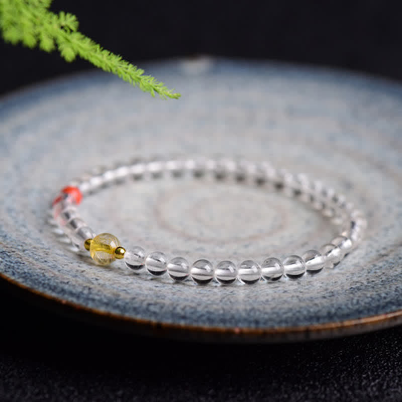 Buddha Stones Bracciale in quarzo trasparente naturale - image 1