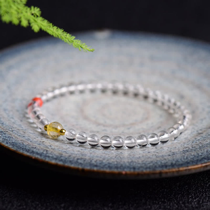 Buddha Stones Bracciale in quarzo trasparente naturale - image 1