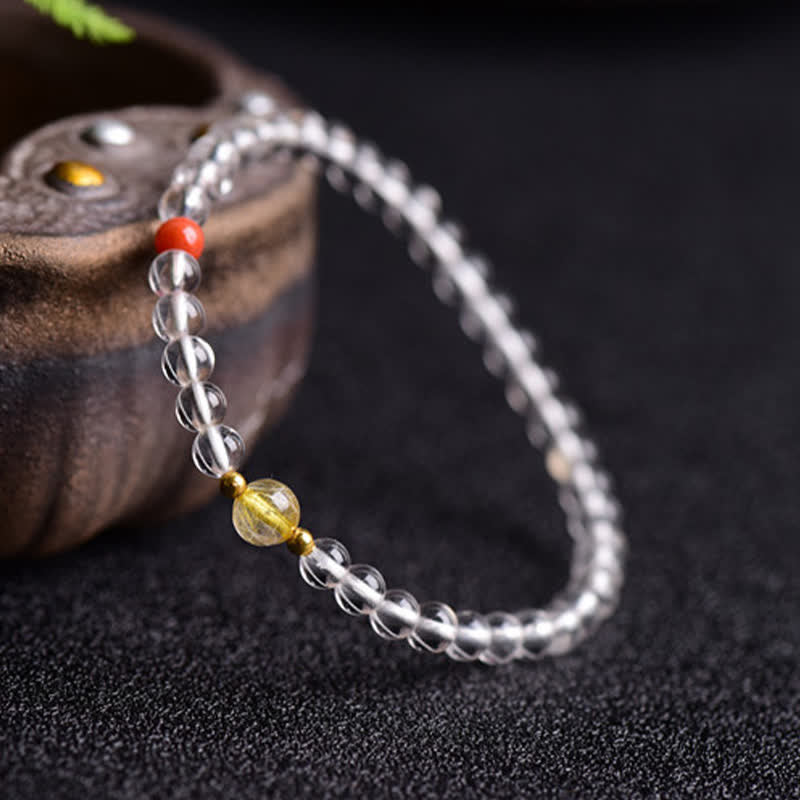 Buddha Stones Bracciale in quarzo trasparente naturale - image 3
