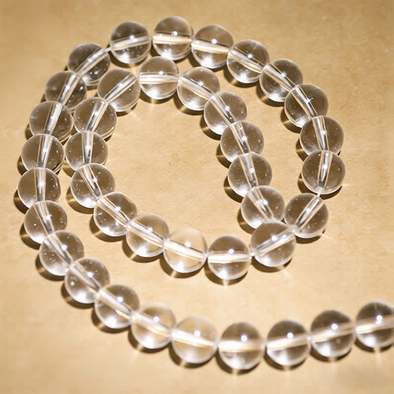 Buddha Stones Mala di protezione con 108 perle di quarzo trasparente - image 10