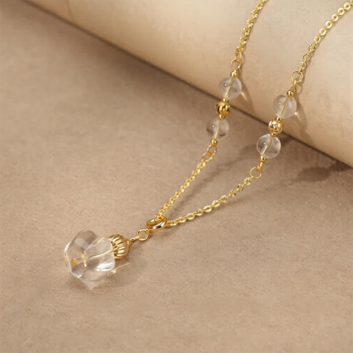 Buddha Stones Collana terapeutica con moneta di rame e quarzo trasparente naturale - Quarzo trasparente rotondo - image 3