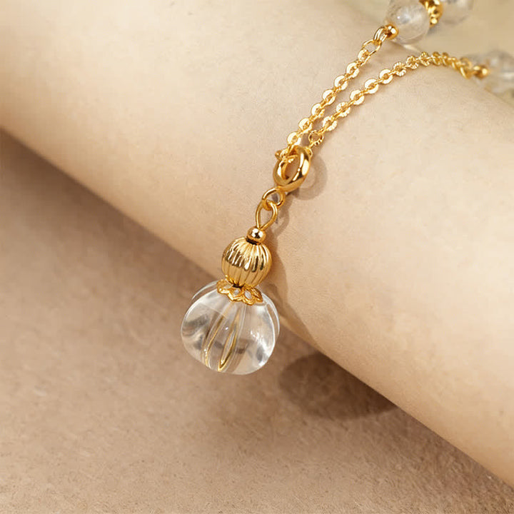 Buddha Stones Collana terapeutica con moneta di rame e quarzo trasparente naturale - image 4