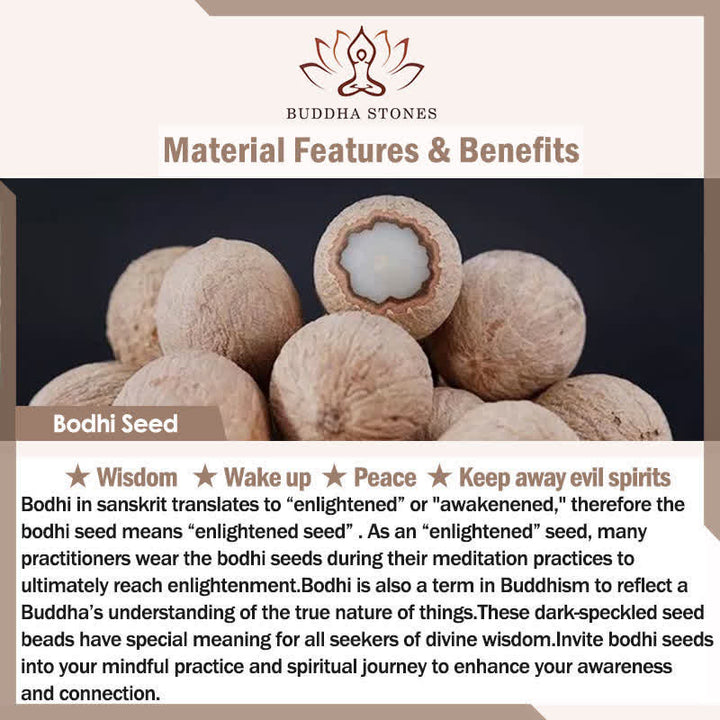 Buddha Stones Ciondolo portafortuna in radice di loto con semi di Bodhi bianchi, perline tattili per la meditazione. - image 5