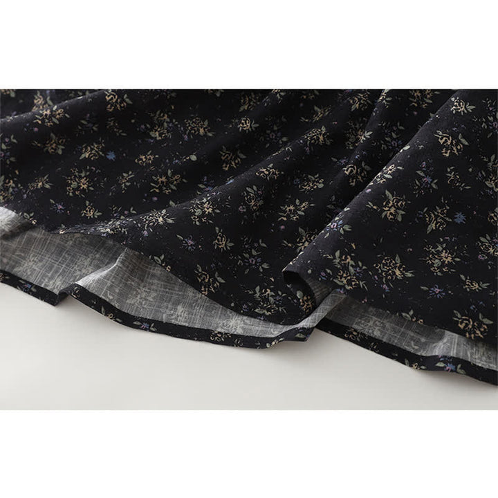 Buddha Stones Gonna da donna con elastico in vita e orlo a balze, fantasia floreale. - image 7