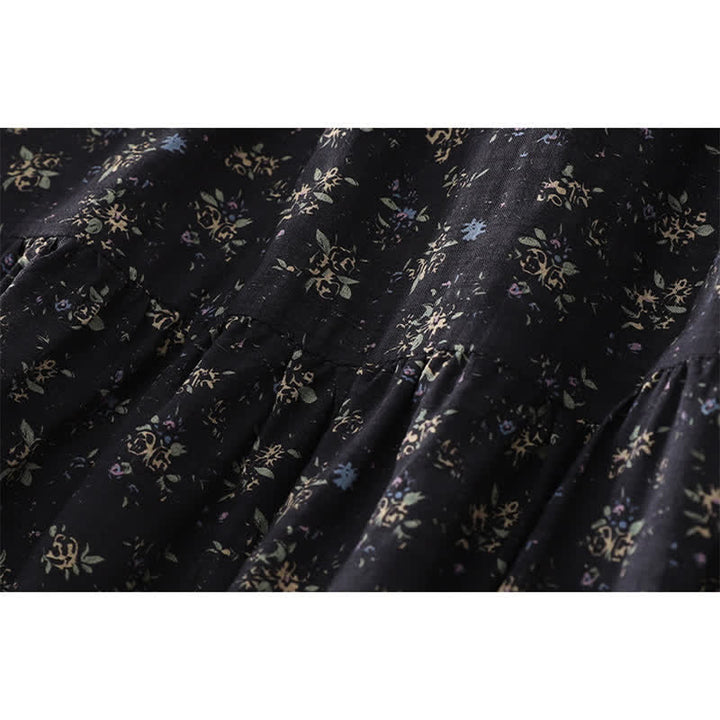 Buddha Stones Gonna da donna con elastico in vita e orlo a balze, fantasia floreale. - image 10