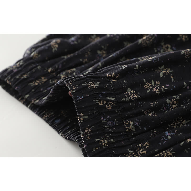 Buddha Stones Gonna da donna con elastico in vita e orlo a balze, fantasia floreale. - image 6