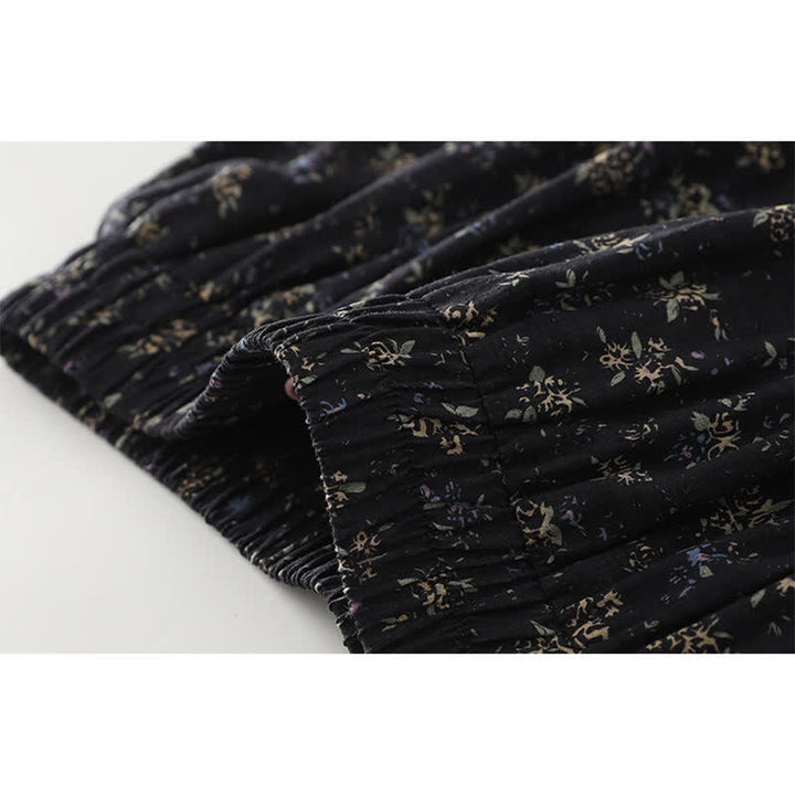 Buddha Stones Gonna da donna con elastico in vita e orlo a balze, fantasia floreale. - image 6