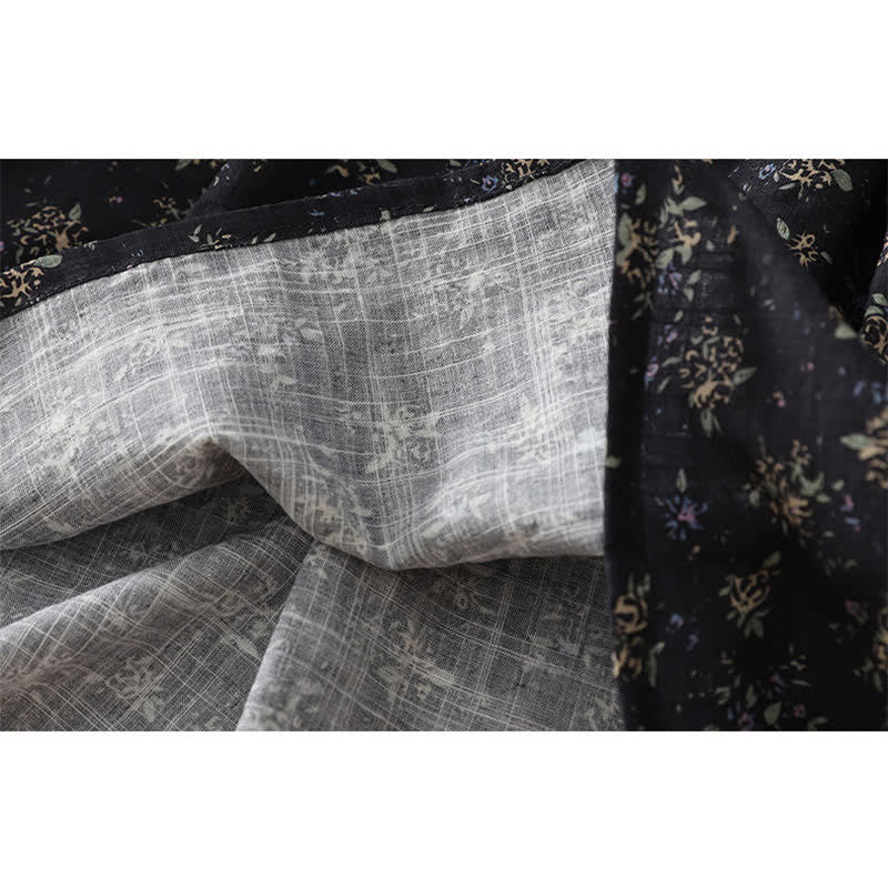 Buddha Stones Gonna da donna con elastico in vita e orlo a balze, fantasia floreale. - image 9