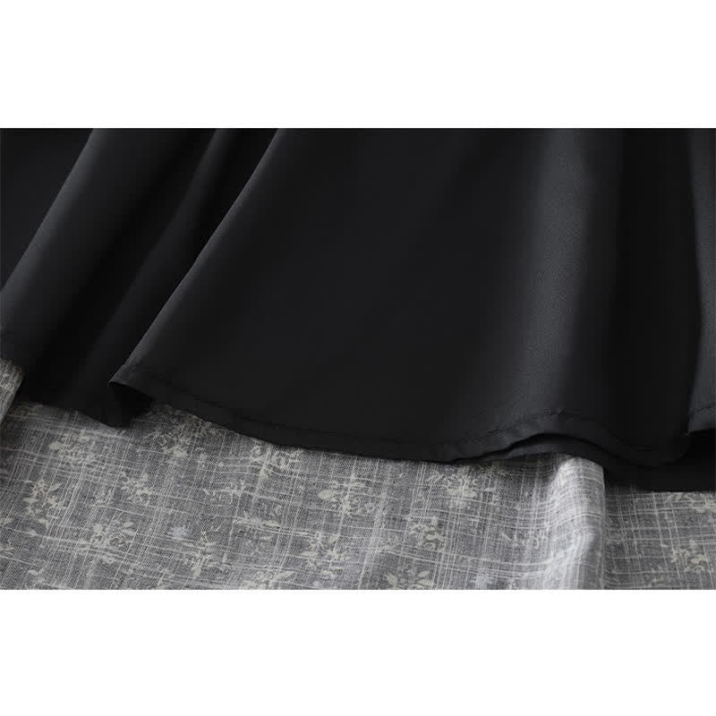 Buddha Stones Gonna da donna con elastico in vita e orlo a balze, fantasia floreale. - image 8