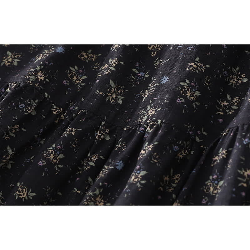 Buddha Stones Gonna da donna con elastico in vita e orlo a balze, fantasia floreale. - image 10