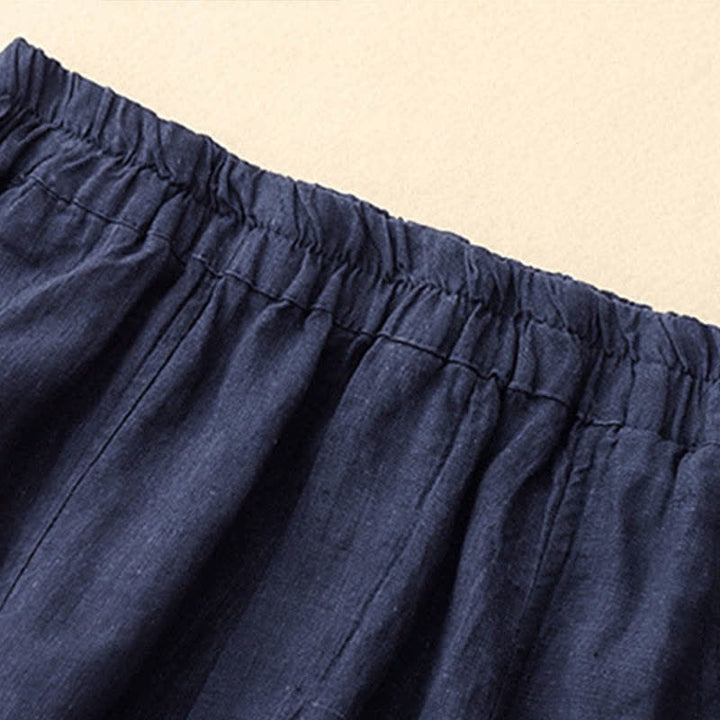 Buddha Stones Pantaloni estivi da donna in lino, affusolati e con tasche - image 17