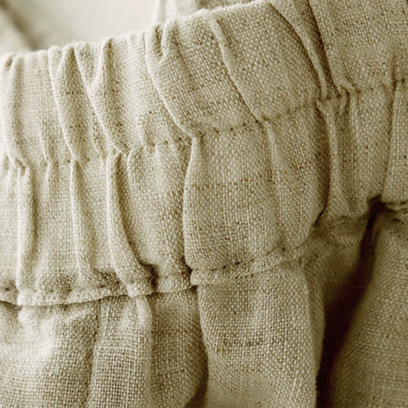 Buddha Stones Pantaloni estivi da donna in lino, affusolati e con tasche - image 14