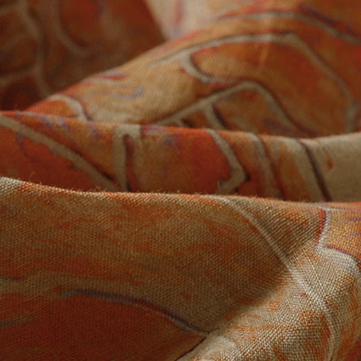 Buddha Stones Camicia da donna estiva in chiffon con stampa floreale, abbottonatura frontale, colletto alla coreana e maniche a tre quarti. - image 14