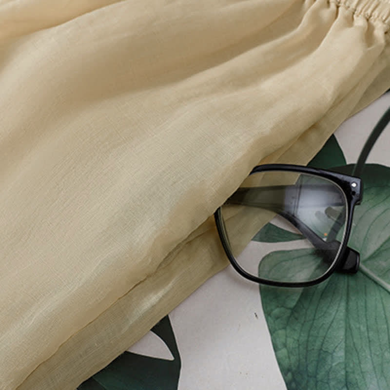 Buddha Stones Pantaloni estivi da donna a gamba larga in stile boho con ricami e tasche. - image 18