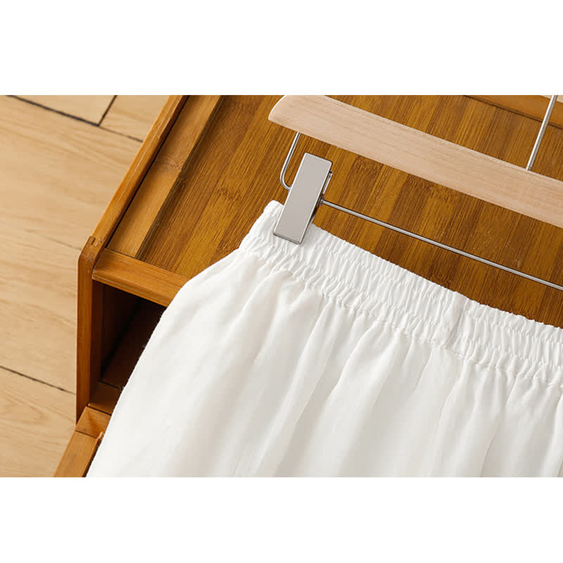 Buddha Stones Pantaloni estivi da donna a gamba larga in stile boho con ricami e tasche. - image 12