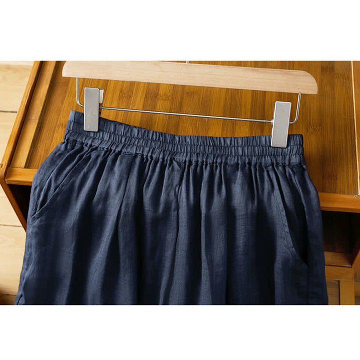 Buddha Stones Pantaloni estivi da donna a gamba larga in stile boho con ricami e tasche. - image 3