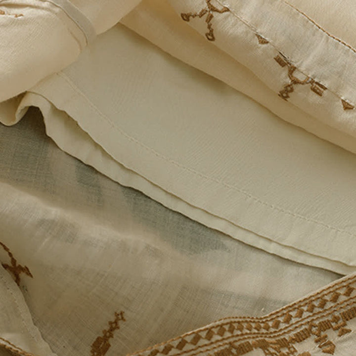 Buddha Stones Pantaloni estivi da donna a gamba larga in stile boho con ricami e tasche. - image 19