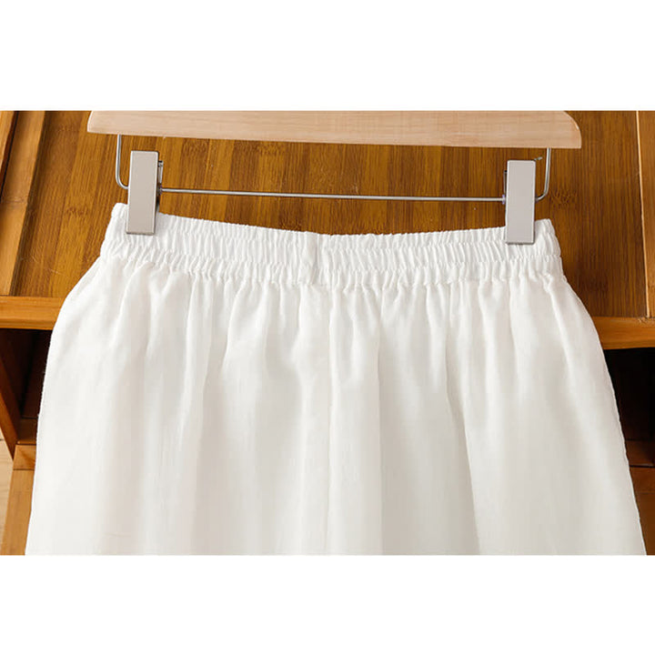 Buddha Stones Pantaloni estivi da donna a gamba larga in stile boho con ricami e tasche. - image 11