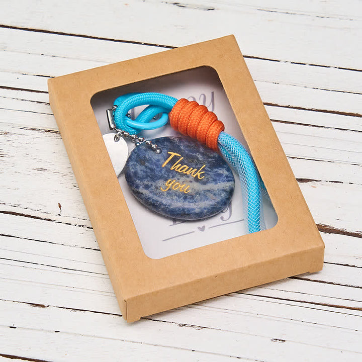 Buddha Stones Portachiavi decorativo "Thank Gifts" in sodalite naturale, ideale per un momento di relax. - image 2
