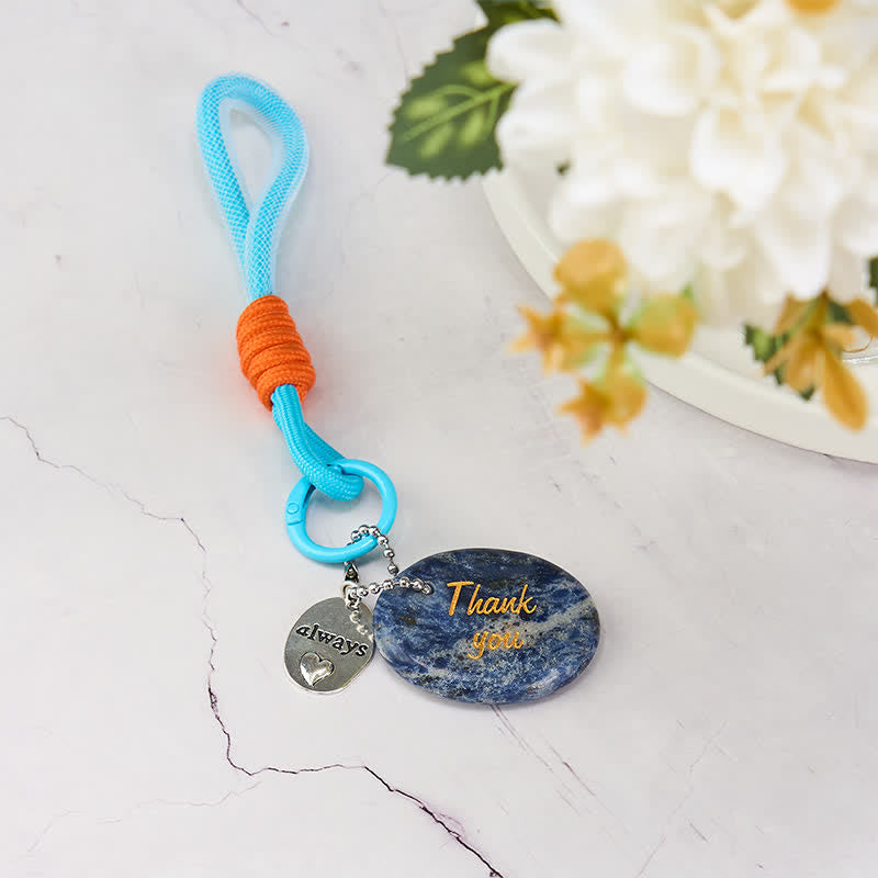 Buddha Stones Portachiavi decorativo "Thank Gifts" in sodalite naturale, ideale per un momento di relax. - image 1